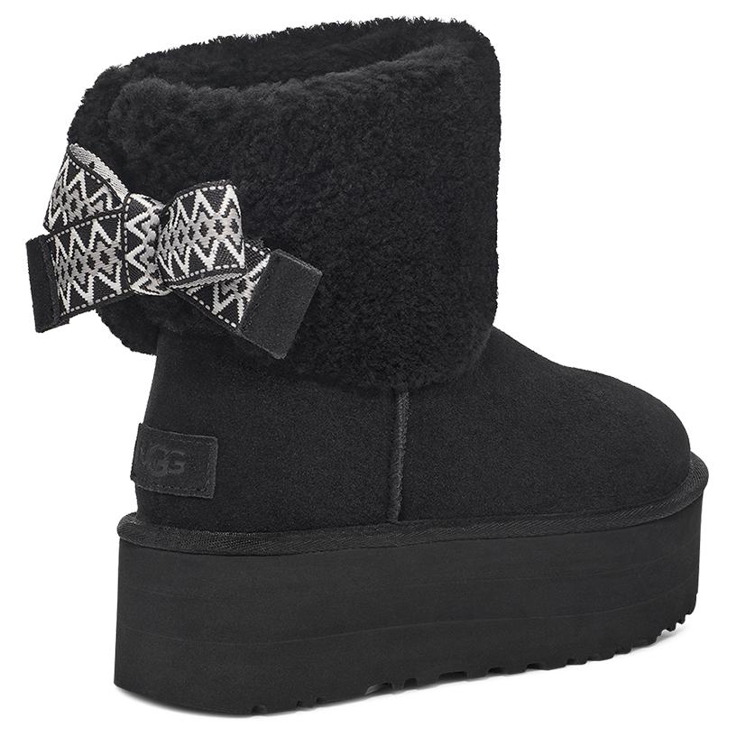 UGG Cow Split Leather Solid Thick Sole Short Snow Boots Women snow boots Black 1158267-BLK