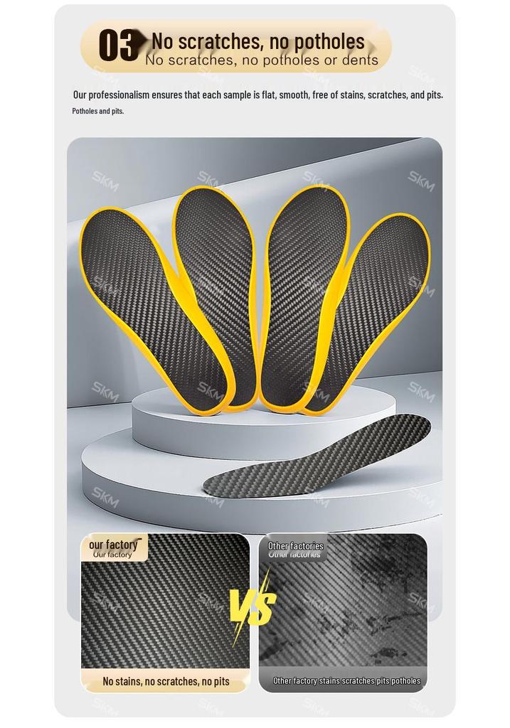 Plantillas para Zapatos de Fibra de Carbono Unisex: Diseño Grueso, Absorbente de Impactos y Elástico para Zapatillas Deportivas, de Fútbol y Baloncesto