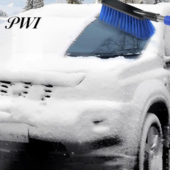 Durable Ice Scraper 2 in 1 Snow with Large Brush Head Extendable Sturdy ABS Portable Auto Shovel Soft Tips