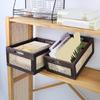 Multipurpose Natural Wood Handwoven Storage Basket With Space Saving Designs for Cabinets Portable for Books and Toy