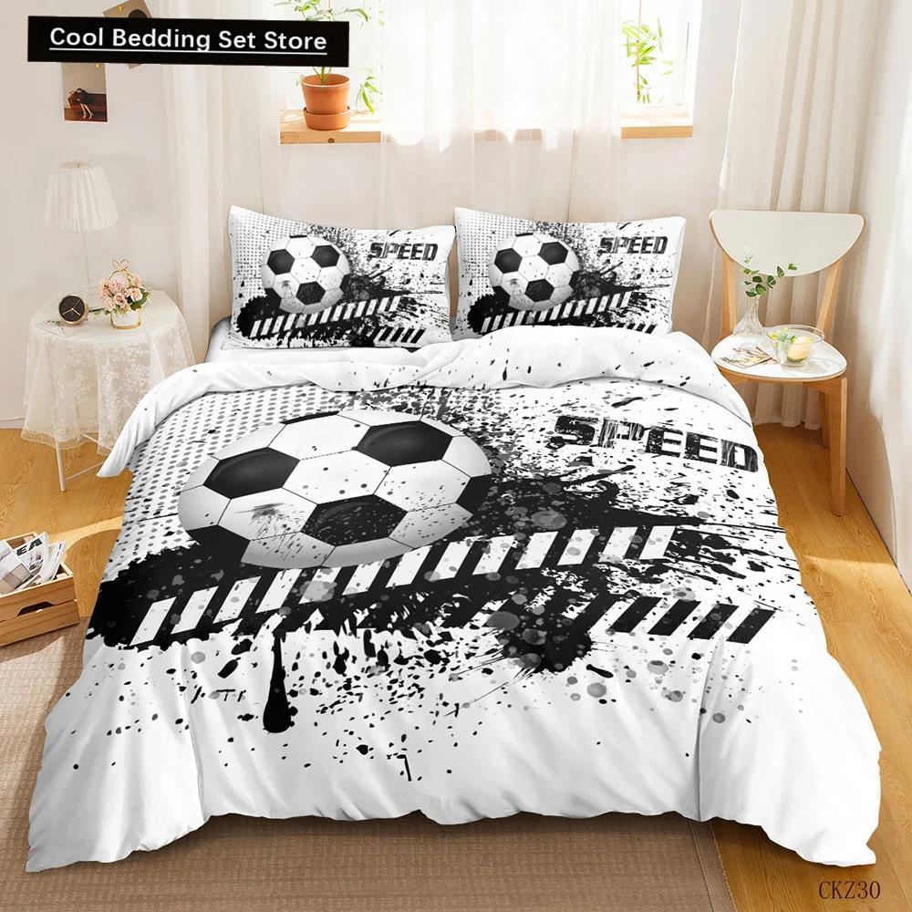 

Футбольный комплект пододеяльников Футбольное одеяло для детей Девочек Подростков Спортивная тематика Дышащий Let s Go Twin Полиэстеровый чехол Qulit EU single(135x200cm)