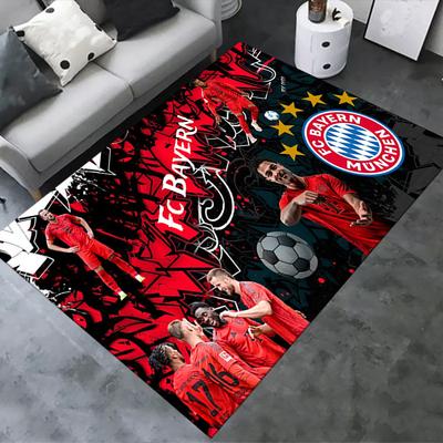 Tappeto FC Bayern Monaco per Soggiorno Camera da Letto Casa Decorazione Divano, Tappetino Antiscivolo per Giochi Bambini