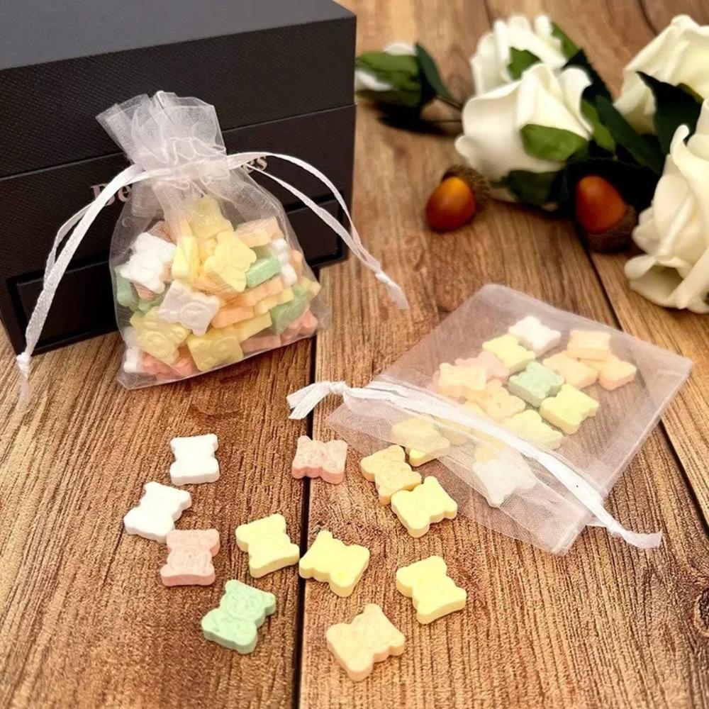 100PCS Organza Bags Random Mesh Organza Jewelry Bags Drawstring, Small Drawstring Favor Pouches Christmas Candy Wedding Birthday