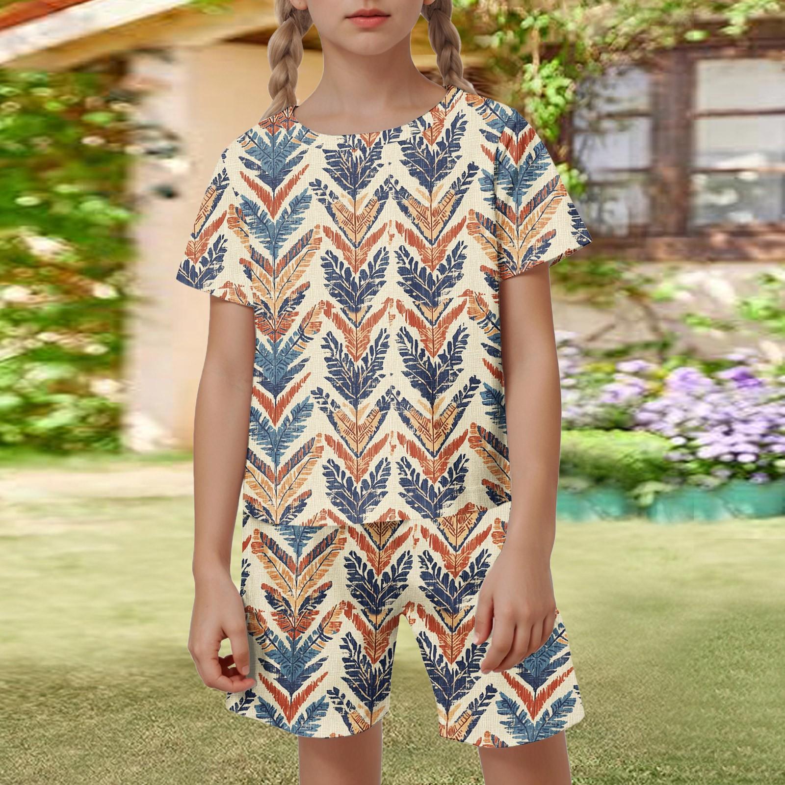 

Kid Patriotic Outfit - Short Sleeve & Shorts 2-Piece Set For Boy And Girl 90