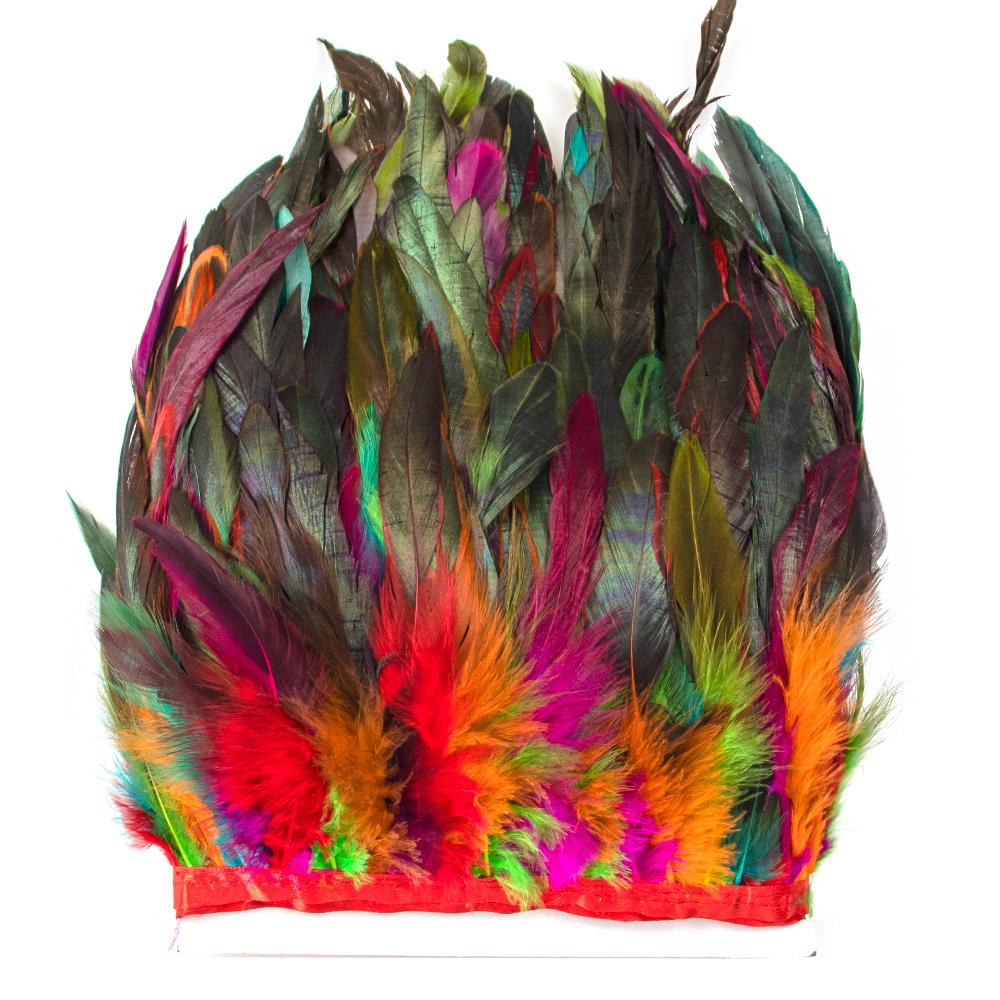 1Meters Fluffy Rooster Feathers Trims Fringe 10-18CM Chicken Feather Trim for Crafts Ribbon Plumas Wedding Clothing Decoration