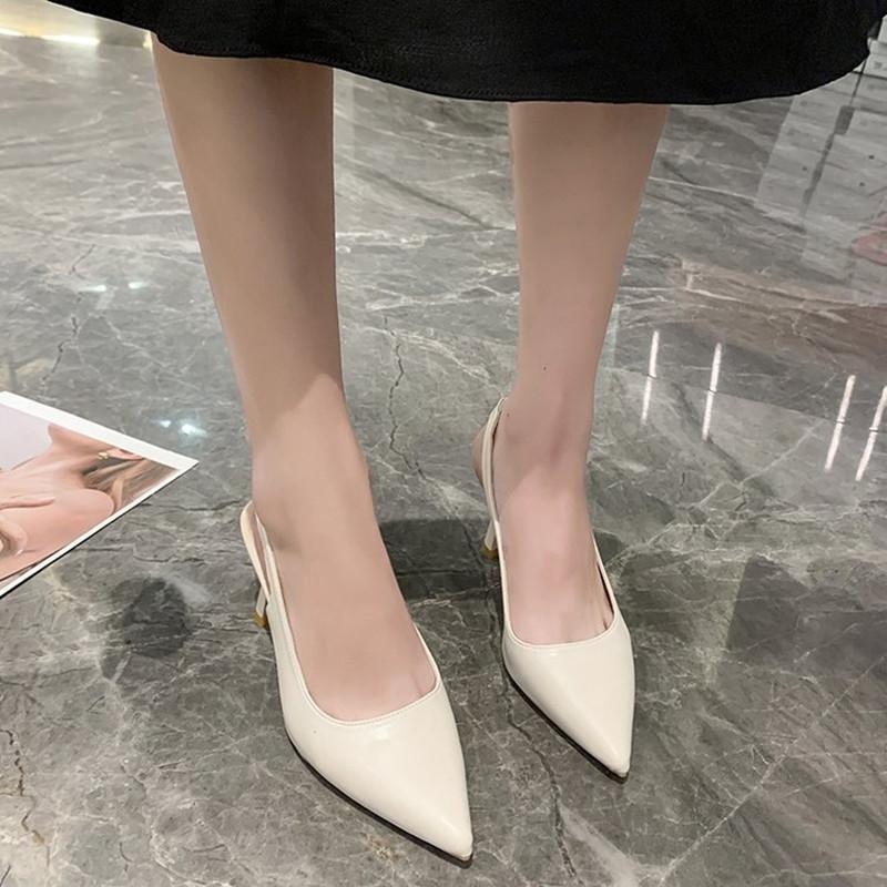 Spring and Summer Footwear Plus Size Pointed High-heeled Stiletto Sandals Women's Shoes with Shallow Heels