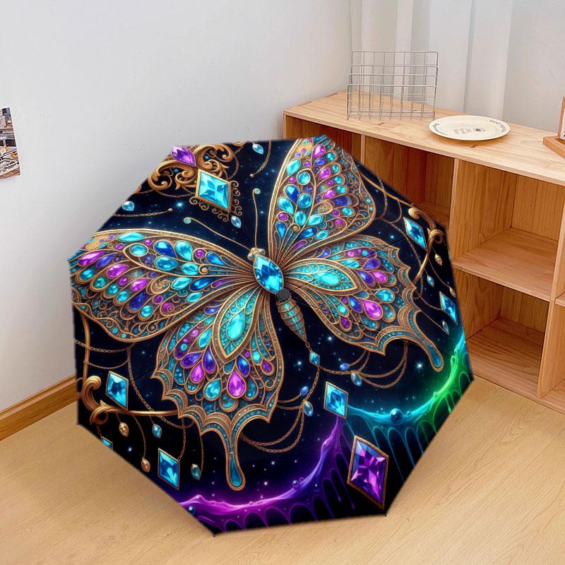 Enamelinsects Pattern Pattern New Style Umbrella, 1 Piece Automatic Folding Umbrella, Portable Travel Umbrella, Outdoor Umbrella, Birthday Gift