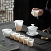 Tuopai 10-Piece Glossy Ice Snow White Ceramic Tea Set