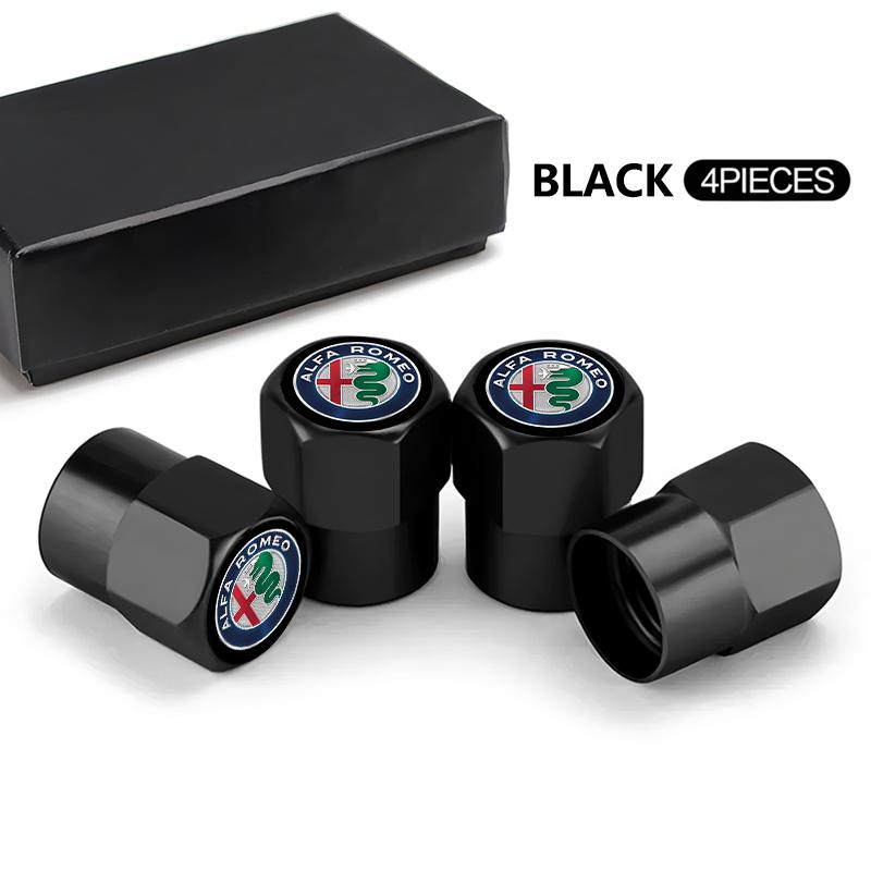 Aluminiumlegierung Auto Reifenventilkappen Rad Luftventilabdeckungen für Alfa Romeo Giulia Stelvio Giulietta 156 159 147 Mito Tonale Brera