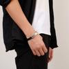 22cm Fashion Genuine Leather Bracelet Men Stainless Steel Office Wrap Bracelet Jewelry Accessories