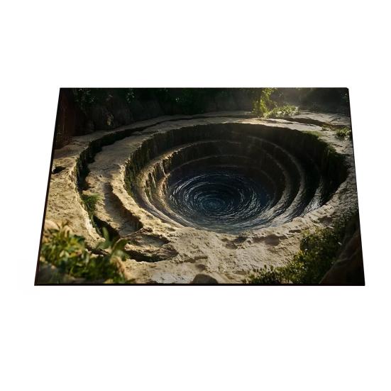 3D Optical Illusion Rug Absorbent Non Slip Bath Mat Endless Pit Bathroom Rug Floor Mat for Shower Bathtub Doorway Kitchen