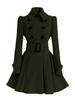 2018 Slim Fit European & American Women's Long Wool Coat with Belt