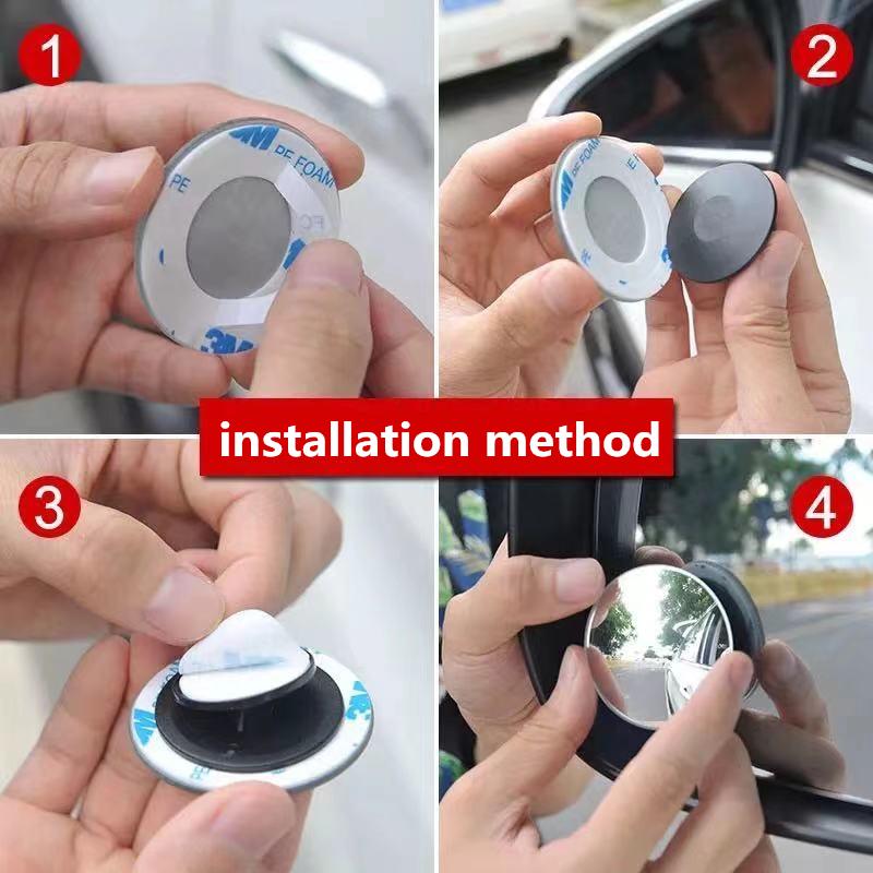 1pc Car Rearview Mirrors 360-degree Rotating Car Small Round Mirror Rearview Mirror Car With Large Field View Mirror Blind