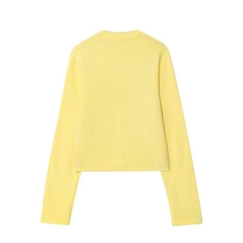2025 Autumn/Winter New Arrival European & American Style Round Neck Long Sleeve Knit Cardigan