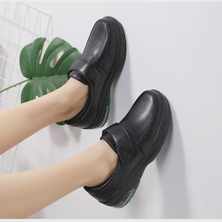 2024 Primăvară Pantofi de lucru pentru femei cu velcro cu pernă de aer, albi pentru asistentă