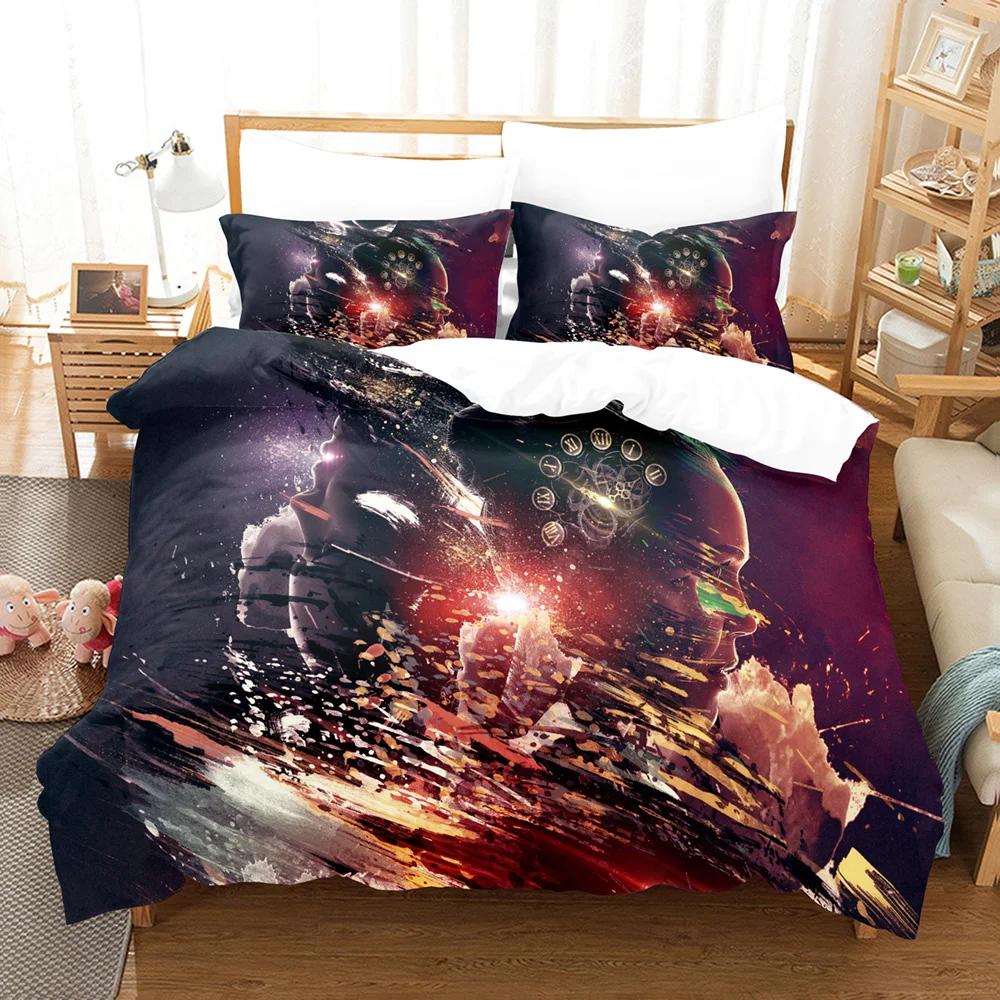 Abstract Art Duvet Cover Set Black and White Pattern King Queen Size for Kids Boys Girls Bedding Set Polyester Comforter Cover
