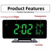 For Bedside For Travel LED Alarm Clock Modern Clock With Humidity Monitor Home Decoration Triple Alarm Function