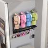 Magnetic Cup Storage Rack Ice Bowl Cup Storage Rack with 4 Cup Holders 5 Hooks Suitable for Water Cups