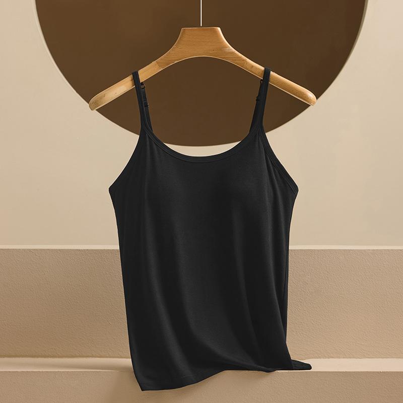 Modal Adjustable Sling Vest Women's Integrated Threaded Large Size Bottom Shirt with Chest Pad Beauty Back Top Outside Wear