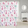 Cartoon Dinosaurs Kids Shower Curtains,Wild Animals Wildlife Coconut Tree Bathroom Curtains for Boys Girls Adults,Cute Hand