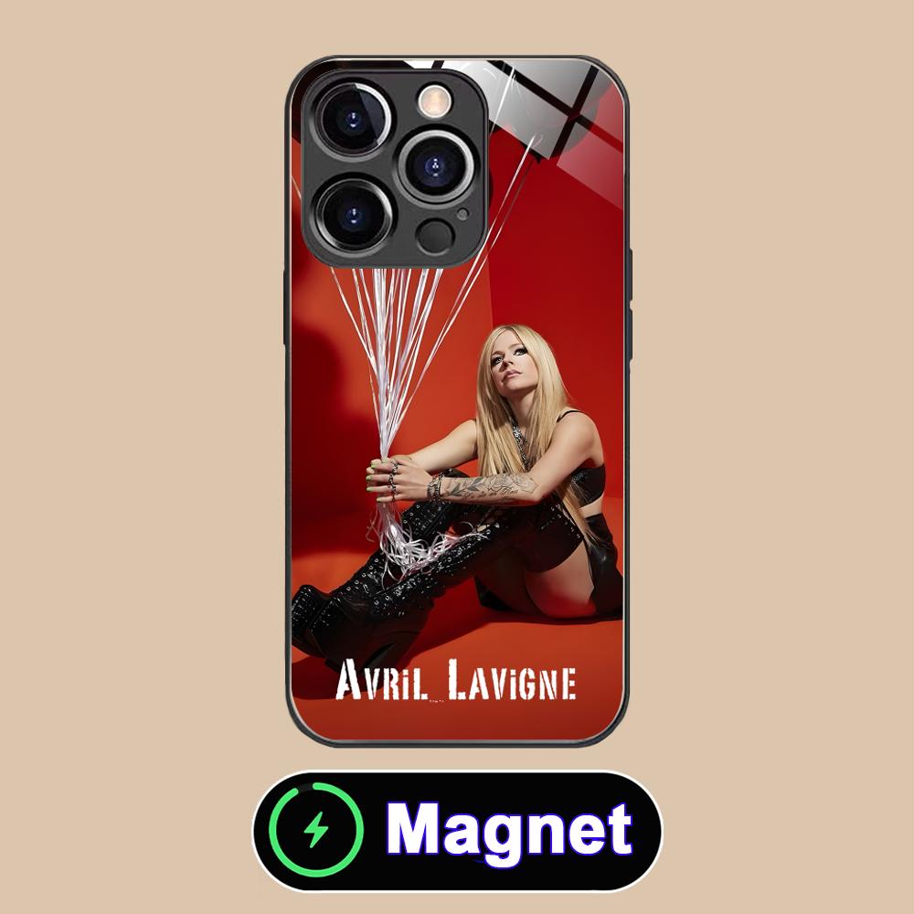 Avril Lavigne Glass MagSafe Mobile Phone Case for iPhone 17 16 15 14 13 12 11 Air Pro Max Plus Mini Colorful Cover