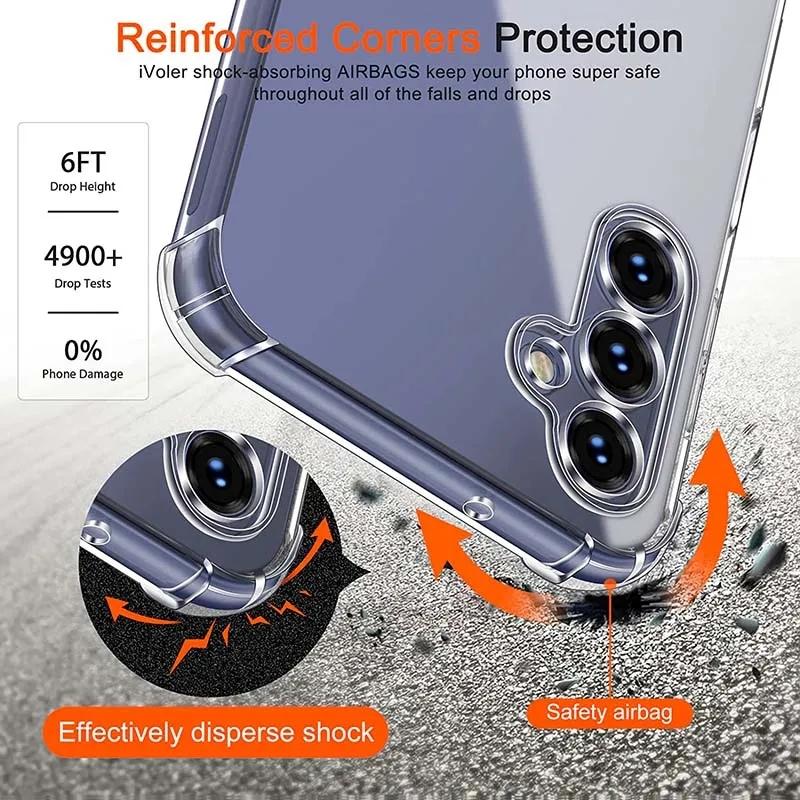 Custodia in TPU morbido e trasparente antiurto con airbag per Samsung Galaxy A54 A53 A04S S23 Ultra Huawei P60 Xiaomi Redmi Note 12 11 iPhone 15 14 13 12 11 Pro Max