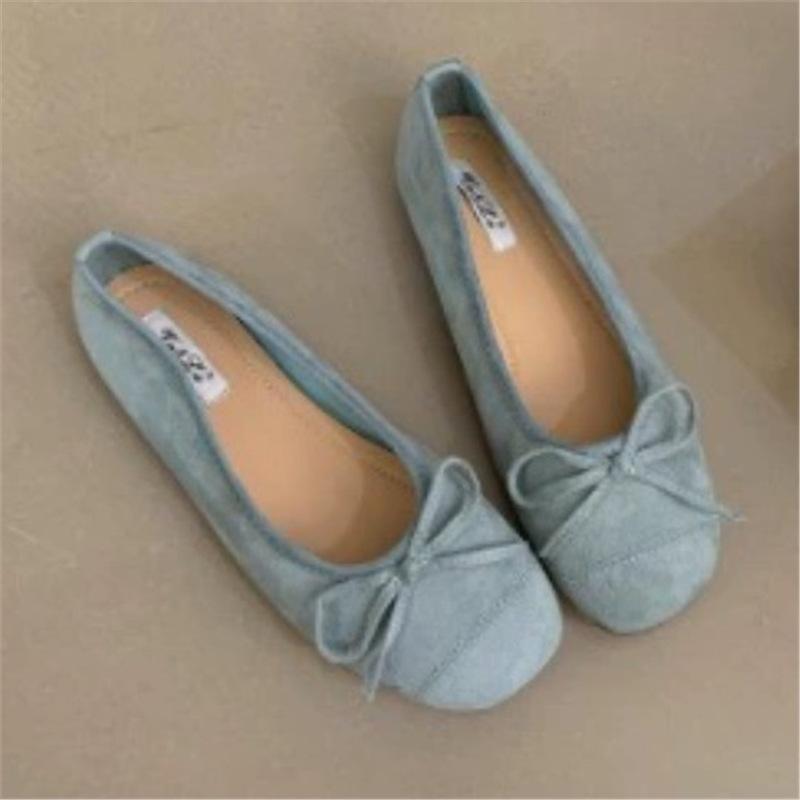 Gentle flat-soled evening shoes French silver new Chinese single shoes women's Doudou shoes new spring and summer soft-soled ballet shoes