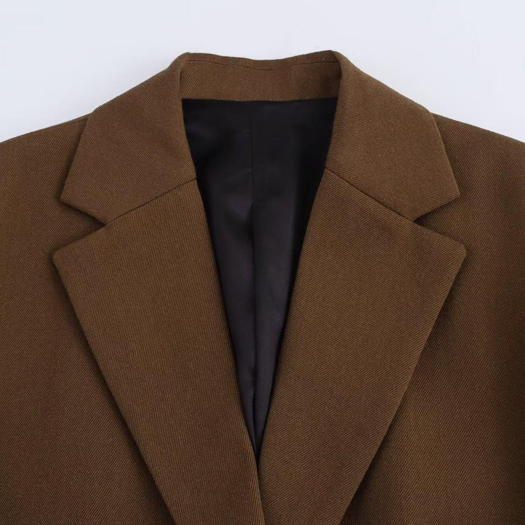 2025 Spring Women's Versatile Loose Solid Color Long-Sleeved Suit Jacket