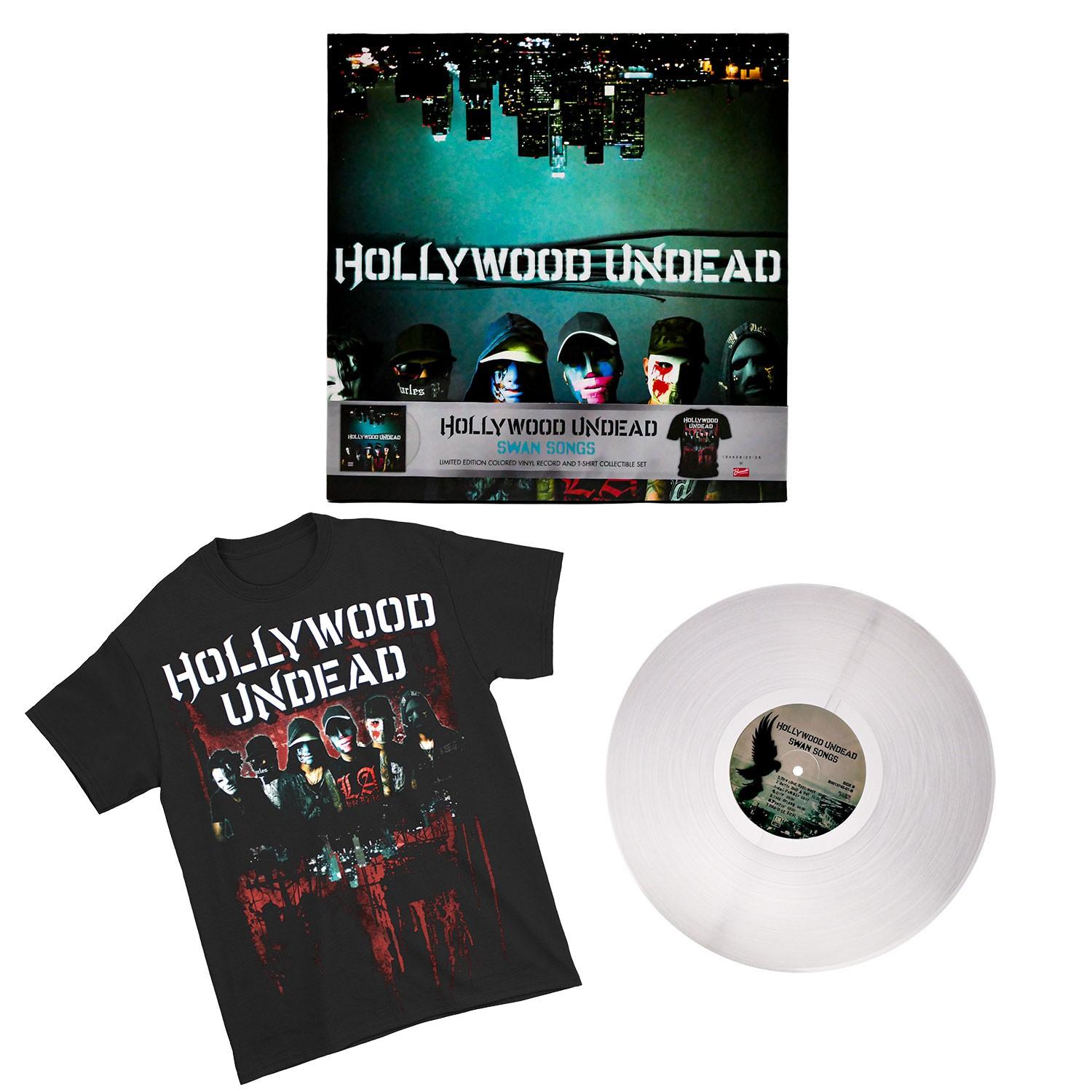 Мужской набор Hollywood Undead Swan Songs Винил + Футболка Коробка Футболка Средний Черный S