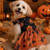 Comfortable Halloween Pet Dress Color-blocking Pet Party Wear Fashion Dog Shiny Dress  Halloween