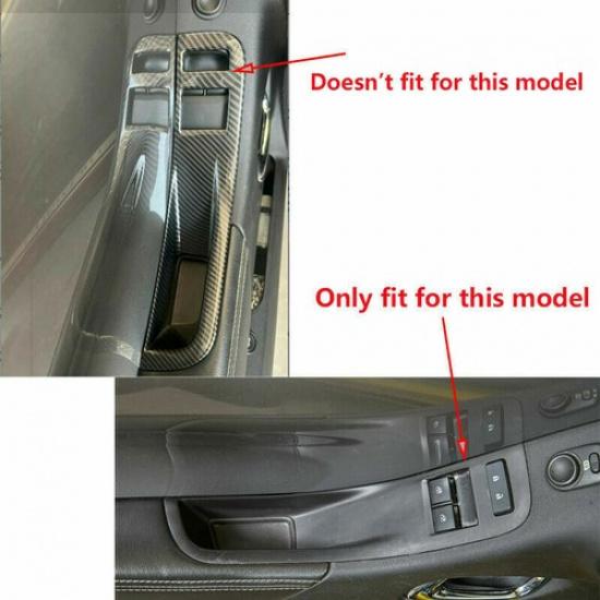 Carbon Fiber Window Lift Button Panel Cover Trim For Chevrolet Camaro 2010-2015