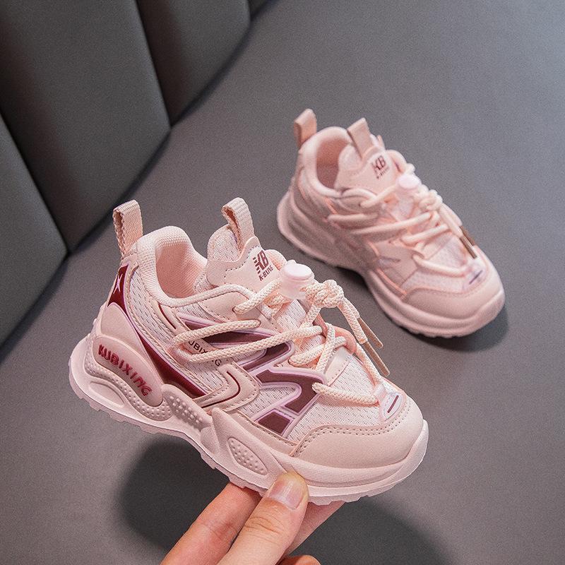 New Spring Girls and Boys Breathable Vamp Comfortable Wear-Resistant Soft Sole Sneakers Children's Running Shoes