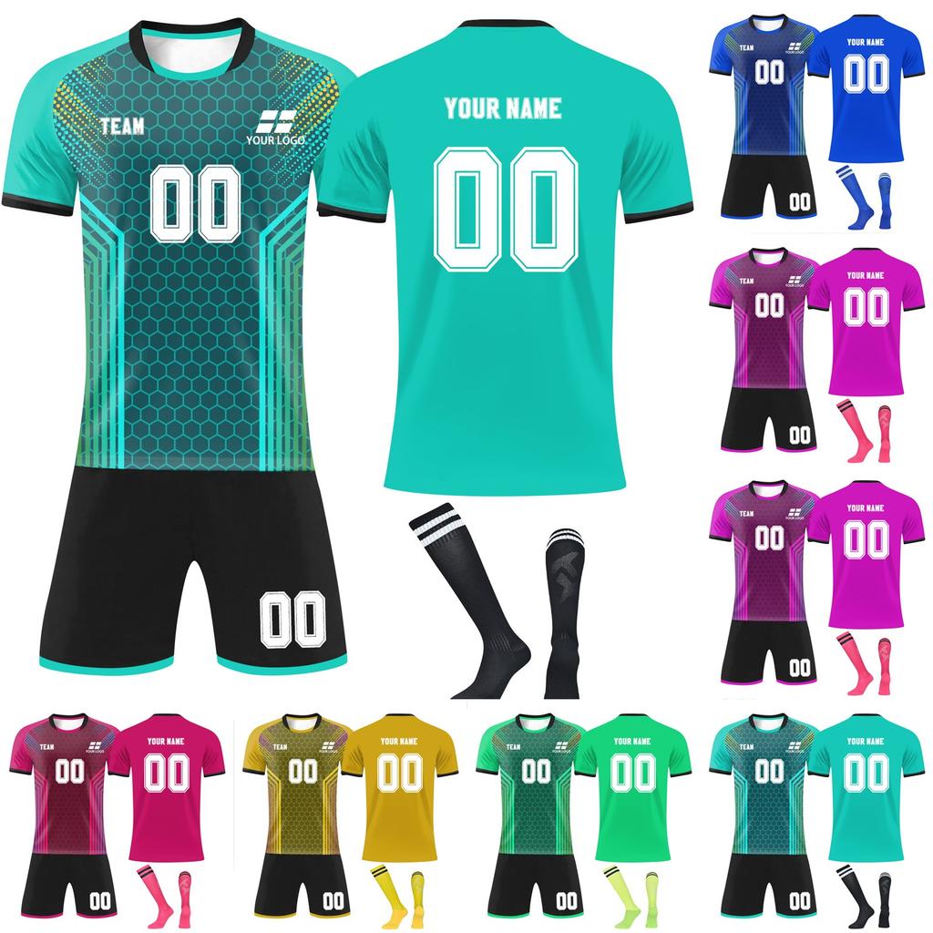 Personalised Shirts Kit Mens Girls With Name Number Custom Football Jerseys For Boys Training Suit