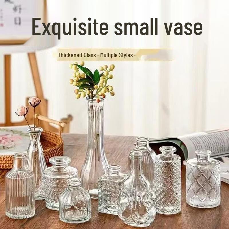 SEE KEAN Simple Transparent Striped Glass Vase