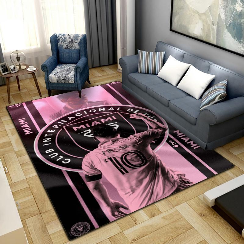 Messi Inter Miami Carpet Rug for Living Room Bedroom Home Sofa Decoration,Kids play Non-slip Floor Mat
