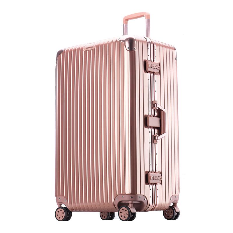 Extra Large Aluminum Frame Trolley Case with Combination Lock - Sport Style Carry-On Luggage for Men and Women