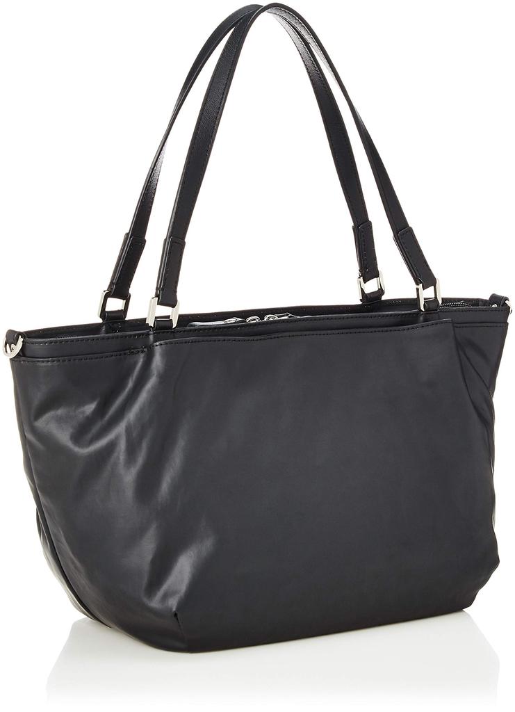 Isaac Tote Bag, Polyurethane and Cow Leather, Simple 2-Way Mini Tote, Women's, Black