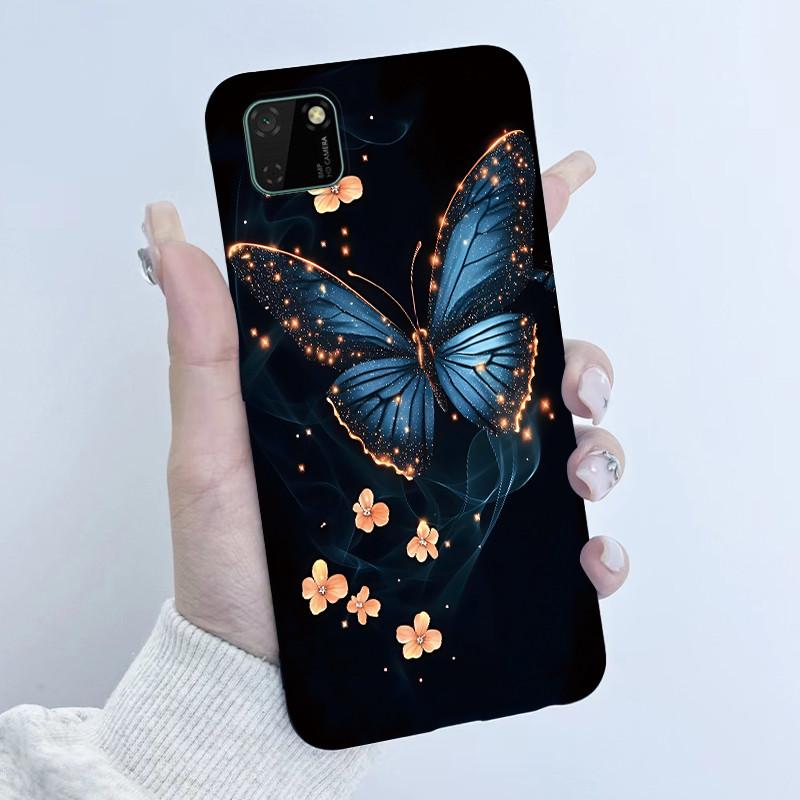 For Huawei Y5p Phone Case DRA-LX9 Butterfly Flower Girl Design Soft Silicone TPU Back Housing for Honor 9S HuaweiY5p Y 5p Covers
