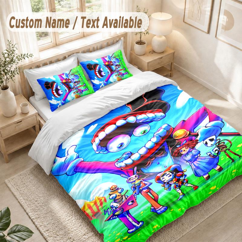 The Amazing Digital Circus Bedding Set, 1 Duvet Cover & 2 Pillowcases Soft Comfortable Bedroom Home Textile Decor