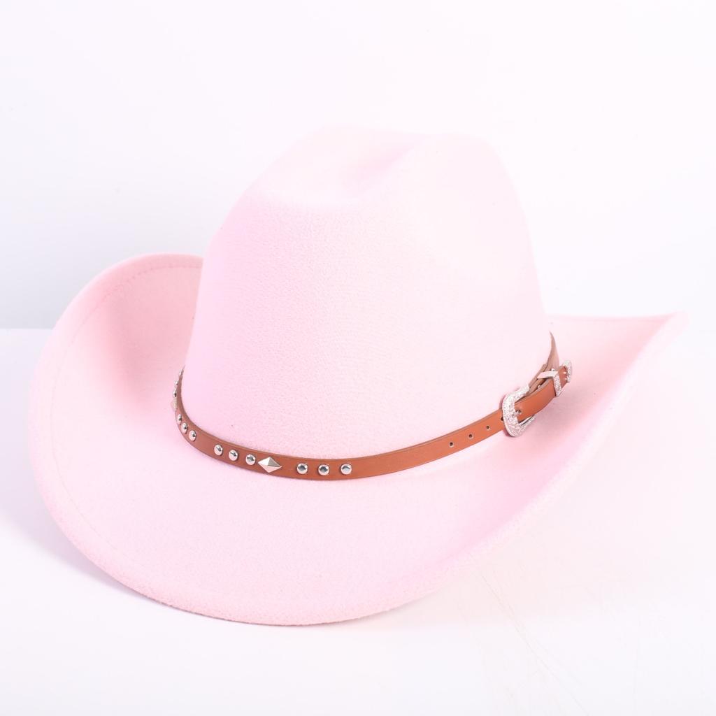 Beliebte europäische und amerikanische Mode OL-Stil einfarbiger Cowboyhut Herren und Damen High-End Zylinder Jazzhut Filzhut