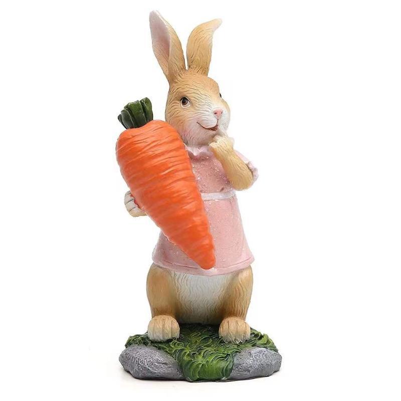 

Easter New Rabbit Ornament Desktop Decoration Resin Rabbit Hug Carrot Crafts Decoration Home Design Easter Rabbit A Egg