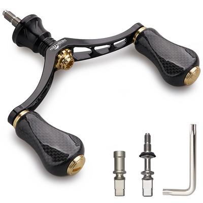 HEIGHTEN Reel Handle Gourd Series Carbon Knob For SHIMANO DAIWA Spinning Reels 80mm Black Gold HT19203