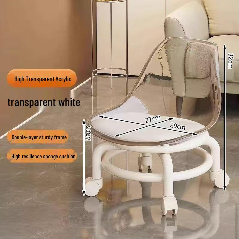 Rolling Pulley Stool for Home, Kids, Internet Celebrities, Soft, Simple Design, Ideal for Grout, Manicure, Pedicure.