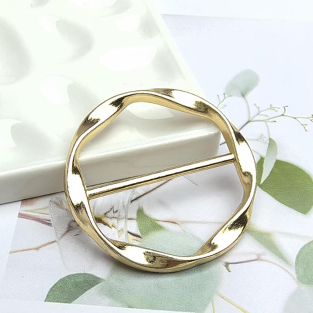 Metal Ring Waist Button Scarf Button Fashion Corner Hem Waist Knotted Brooches Women T-shirt Fixed Buckle Girl Decor