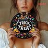 Vintage Halloween Pumpkin Candy Metal Sign 7.87in Round Tin Plaque Wall Decor For Home Bar Restaurant