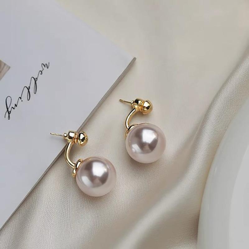 French Elegant Pearl Geometric Earrings Fashion Personality Design Sense Earrings Niche Light Luxury Temperament Earrings Women