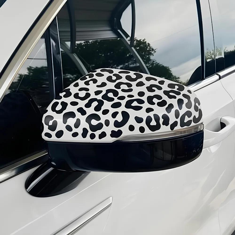 1pc Leopard Print Car Stickers for Auto Rearview Mirror Stickers Waterproof Decorative DIY Auto Window Vinyl Decals