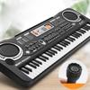 1Pc Children's Electronic Organ, Musical Instrument 61-key Multi-function with Microphone, Educational Toys, Gifts, Piano with Power Supply