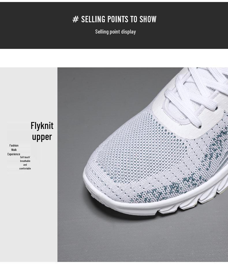 Jin Shi Yuan | Men's Flyknit Running Shoes - Large Size, Breathable, Lightweight, Comfortable Loafers