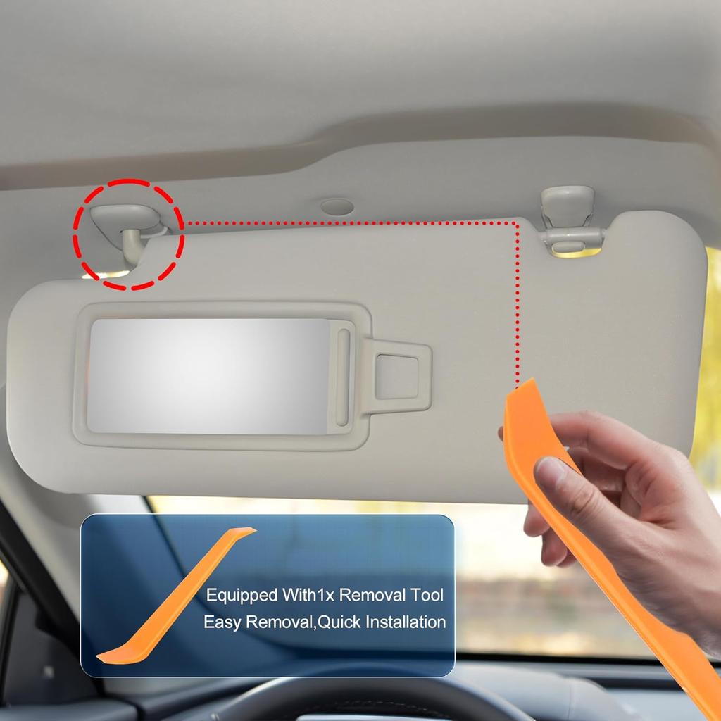 Gray Left Driver Side Sun Visor Fit For Toyota Camry 2007 2008 2009 2010 2011 Without Sunroof And Left & Right Driver Passenger Side 74320-06780-B0